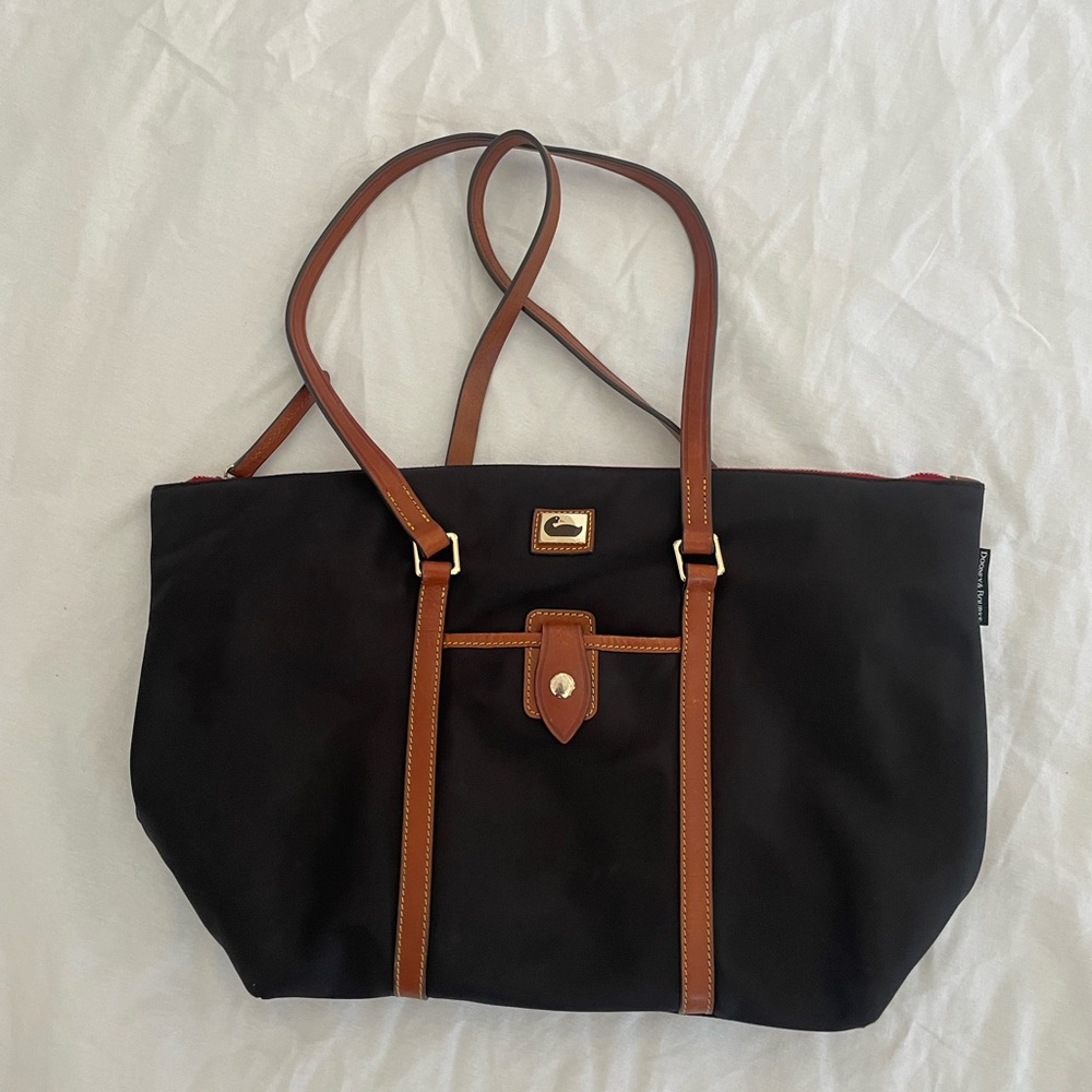 Dooney & Bourke Black and Tan Tote Bag